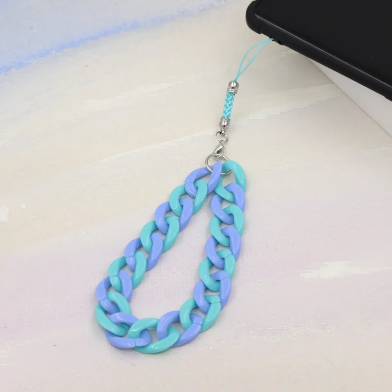 Multicolor Acrylic Chain Anti-Lost Mobile Phone Case Chain Women Jewelry Phone Lanyard Pendant Charm Strap Accessories Gifts