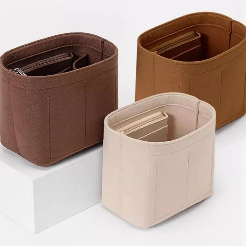 1PC Insert Bag Purse Organizer Insert For Handbags,Felt Bag Insert Dividers With Multi-pockets,Fit Long Backpack/Bucket Bag