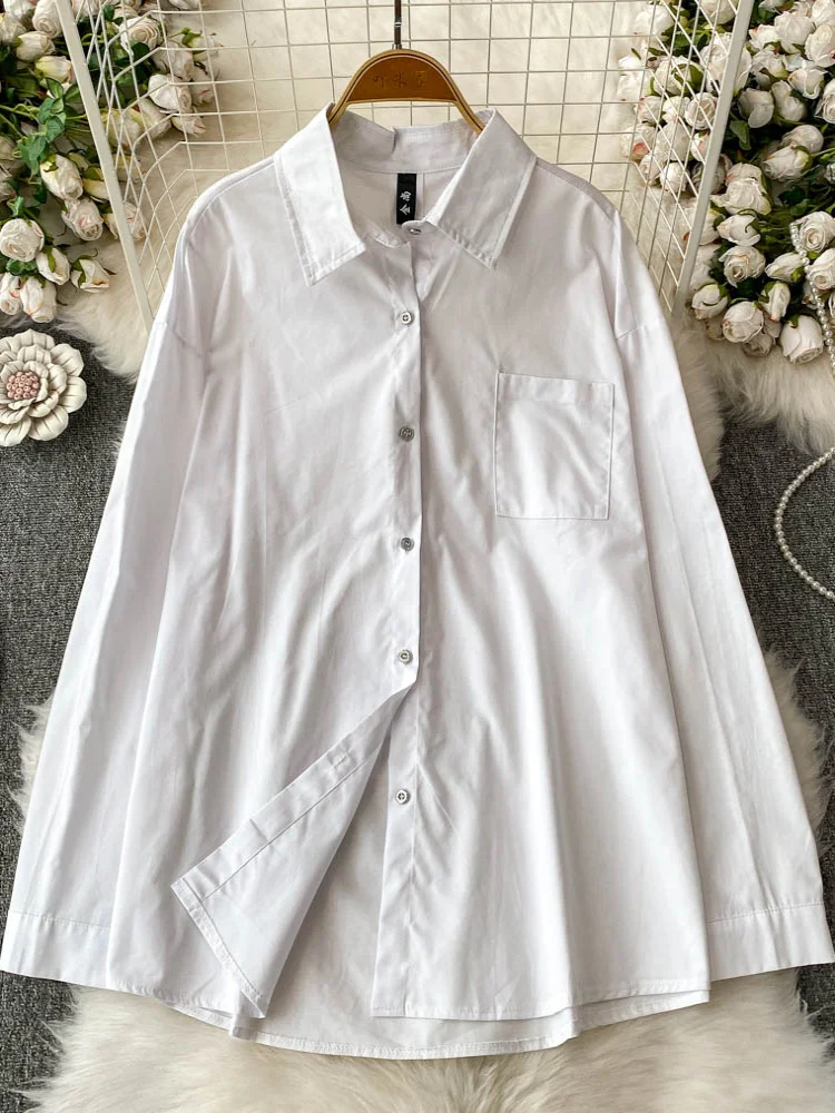 

2025 New Women's Career Commute Long Sve irt Loose Fit Anti-Balloning Collar Chiffon Top Slimming Effect Korean Sle