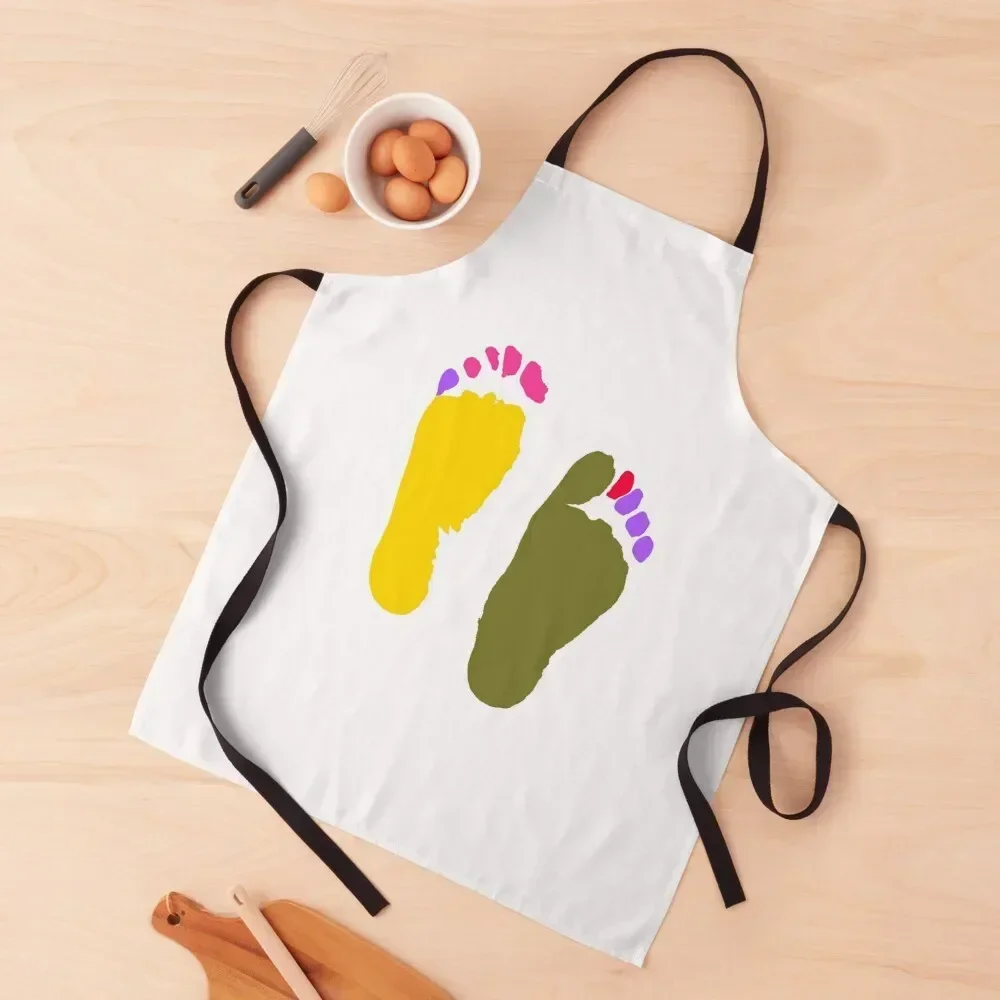 Multicolour soles foot prints Apron Home Supplies Costume Waiter Cute Kitchen Accessories For Cooking Apron