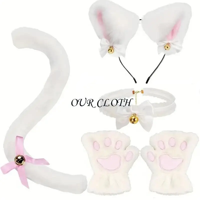 Cats Dress up Accessories Includes Necklace Hair Hoop, Tail and Glove for Girl Y1AC