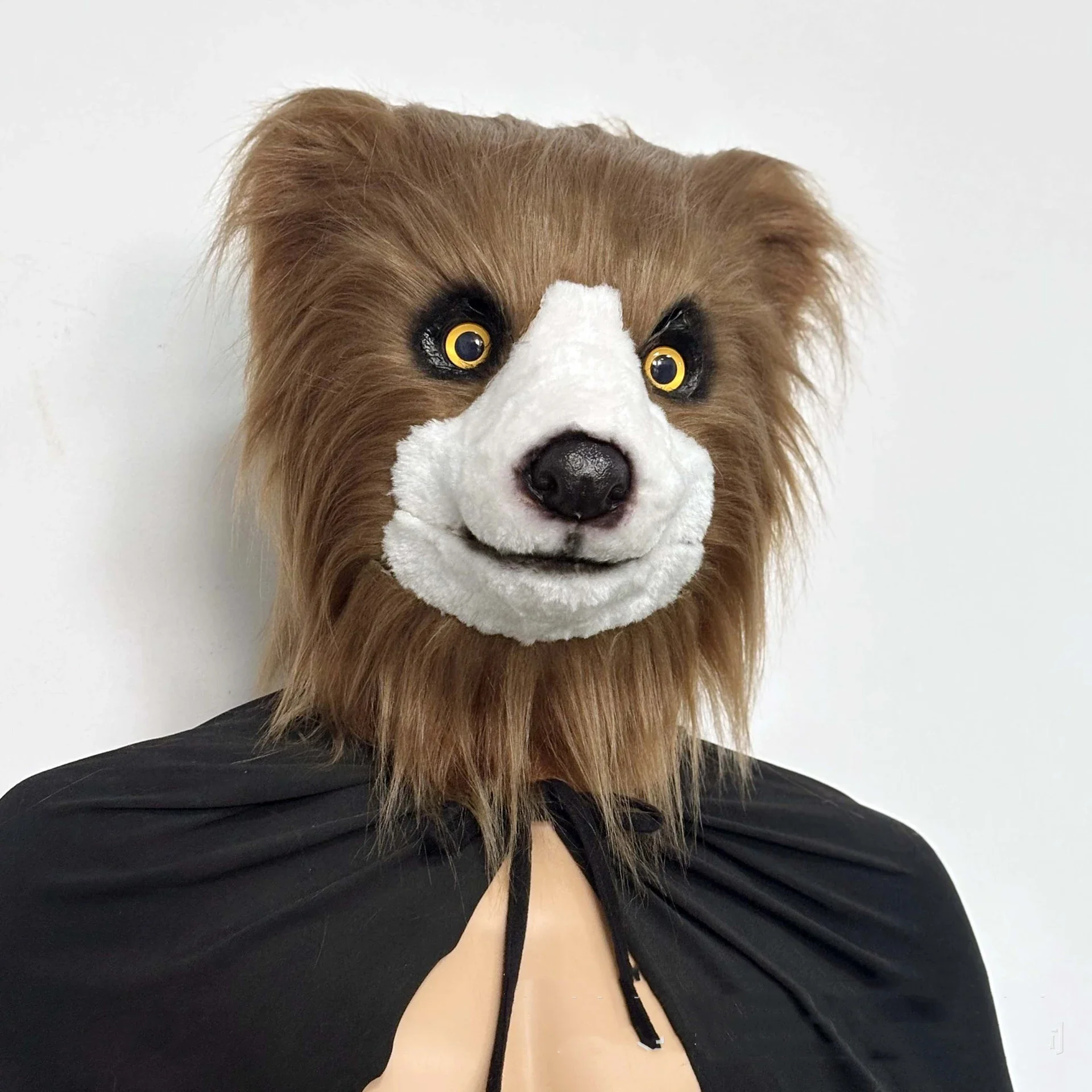 

Реалистичная маска медведя из латекса с мехом на всю голову - маска животного для Хэллоуина, косплея и квест-хаусов