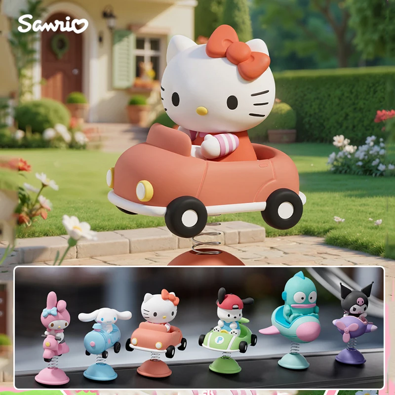 Anime Figuren Sanrio Kawaii Kuromi Cinnamoroll Hangyodon Hello Kitty Mymelody Action Figure Poppen Desktop Schommelende Ornament Geschenken