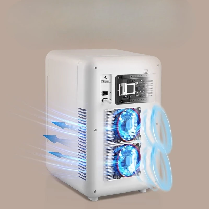 ‌ 20L 듀얼 코어 데스크탑 냉장고: 사무실용 소형 다기능 식품 등급 냉온장 보관함 - 스마트 터치 정밀 모바일 관리자