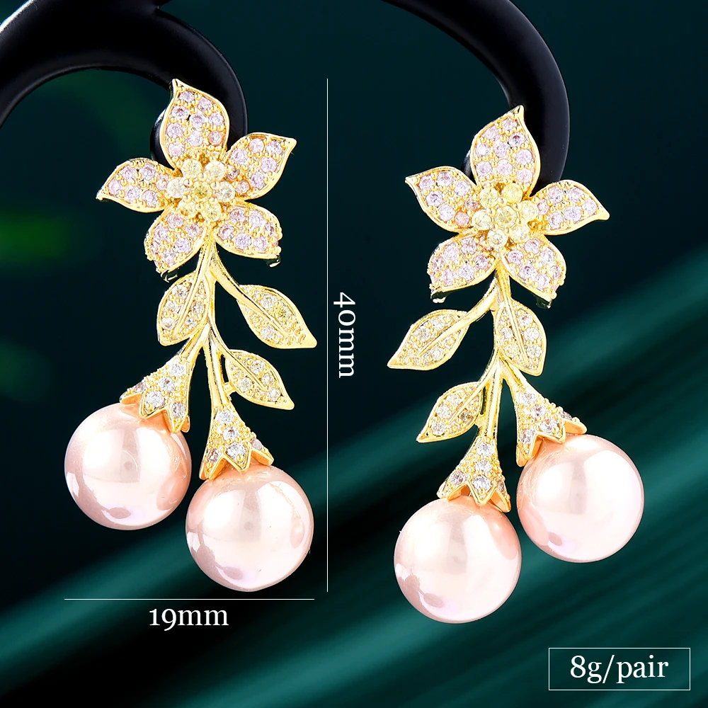 

GODKI Trendy Flower Simulated Pearl Earrings For Women Bohemian Geometric Drop Earring 2023 Brincos Female DIY Fashion Jewelry