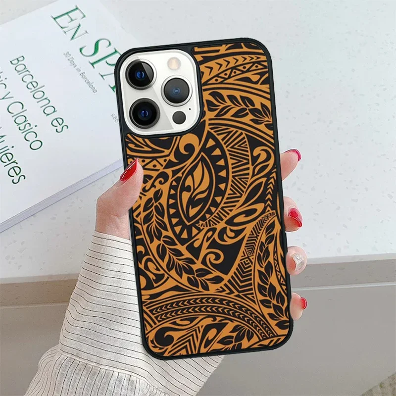 Maori Tribal Samoan Polynesian Phone Case Cover for IPhone SE2020 15 14 13 Pro Max 12 11 Pro Max 8 PLUS 7PLUS XR XS Mini Mobile