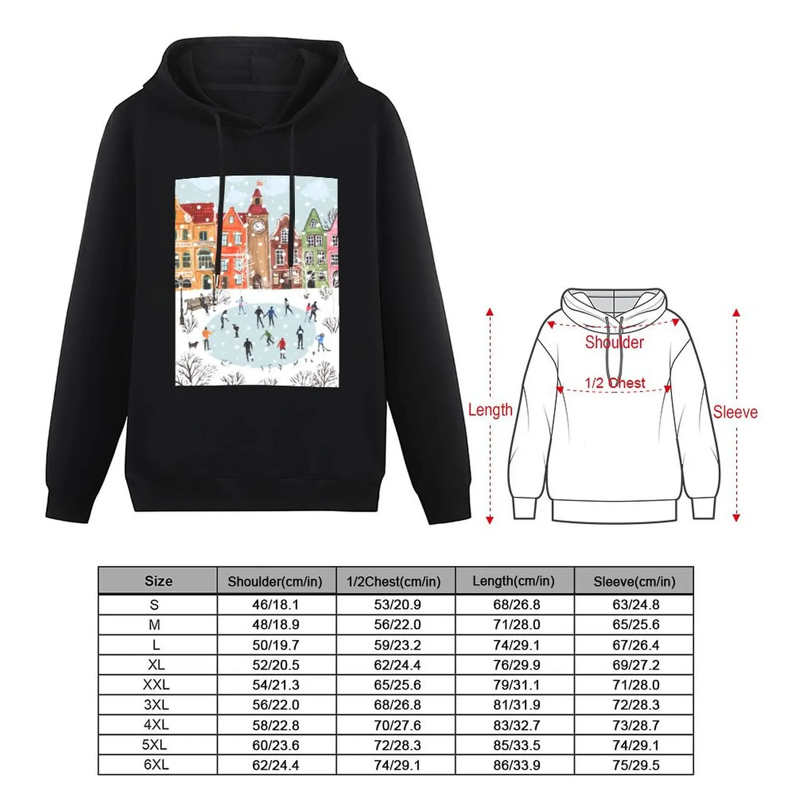 winter town Hoodie korean autumn clothes anime clothing hooded shirt autumn new products pullover hoodies