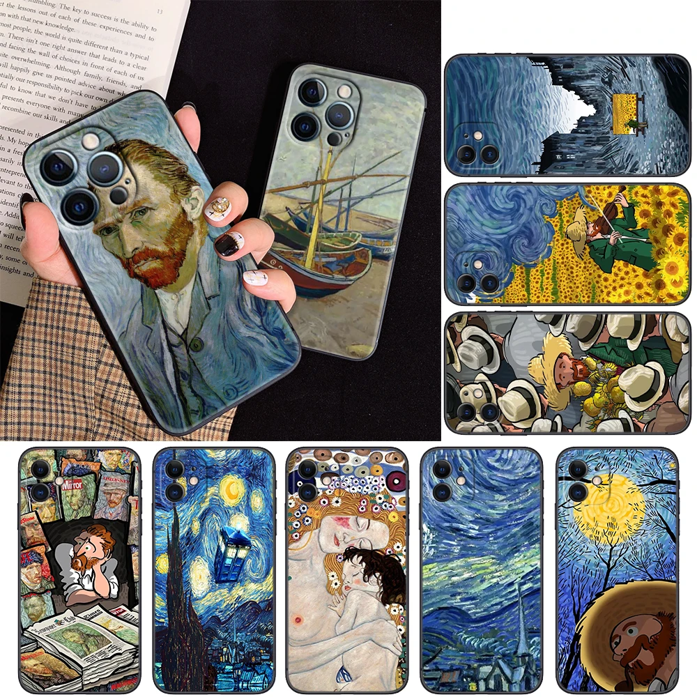 Kiss Gustav Klimt Van Gogh Soft Case for Xiaomi Mi A1 A2 A3 9T Pro Poco F1 F2 F3 GT M2 M3 M4 M5 C40 X2 X3 NFC X4 pro