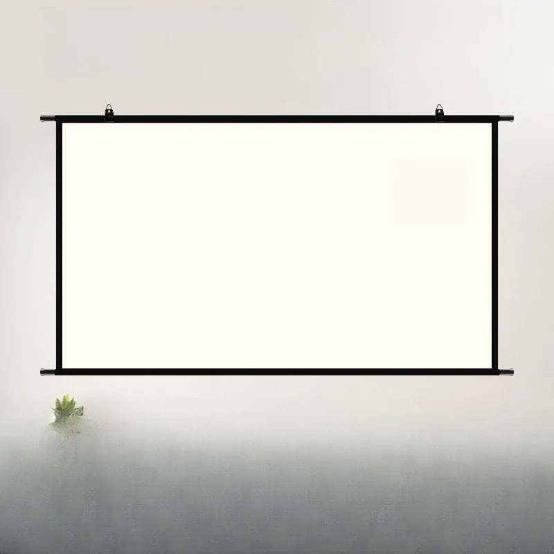 New metal white grid anti-light wall hanging curtain 100 inch 120 inch portable high definition 4K