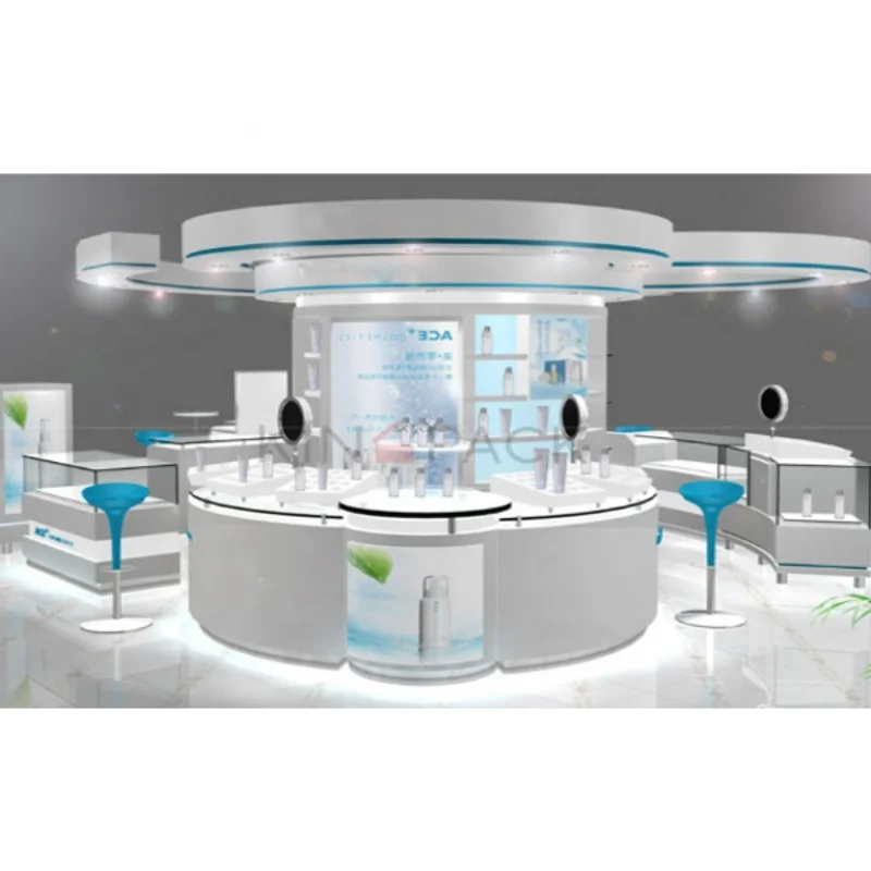 Custom. professional customized light shopping mall cosmetics kiosk furniture ideas for sale