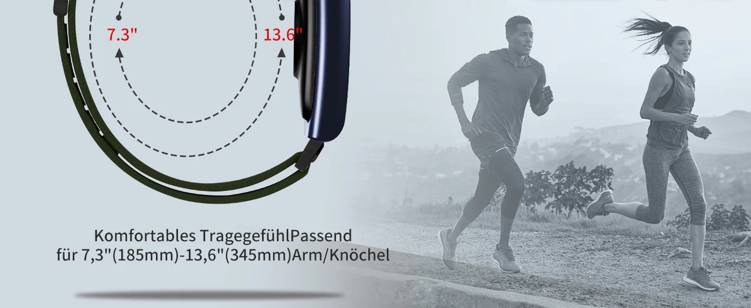 22 mm Nylon-Sport-Knöchel-/Armband, kompatibel mit Amazfit Helio Strap, elastisches geflochtenes Bizepsband als Ersatz für Garmin Venu 3/Ve – Detail 4