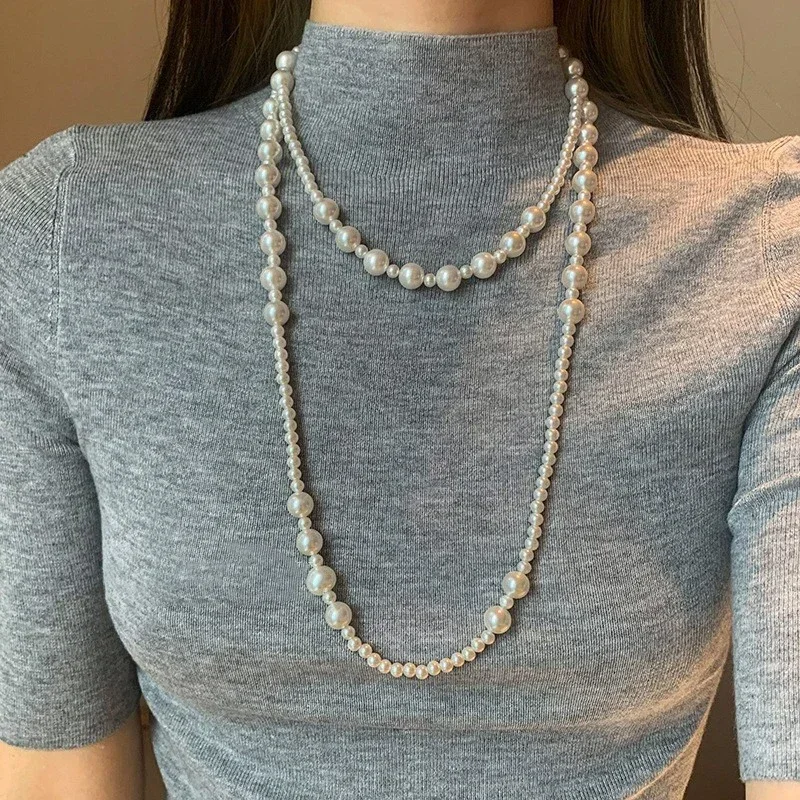 

Women's Light Luxury Niche New Necklace Long Sweater Chain Clothes Decoration Fashion Accessories for Women Collares Para Mujer