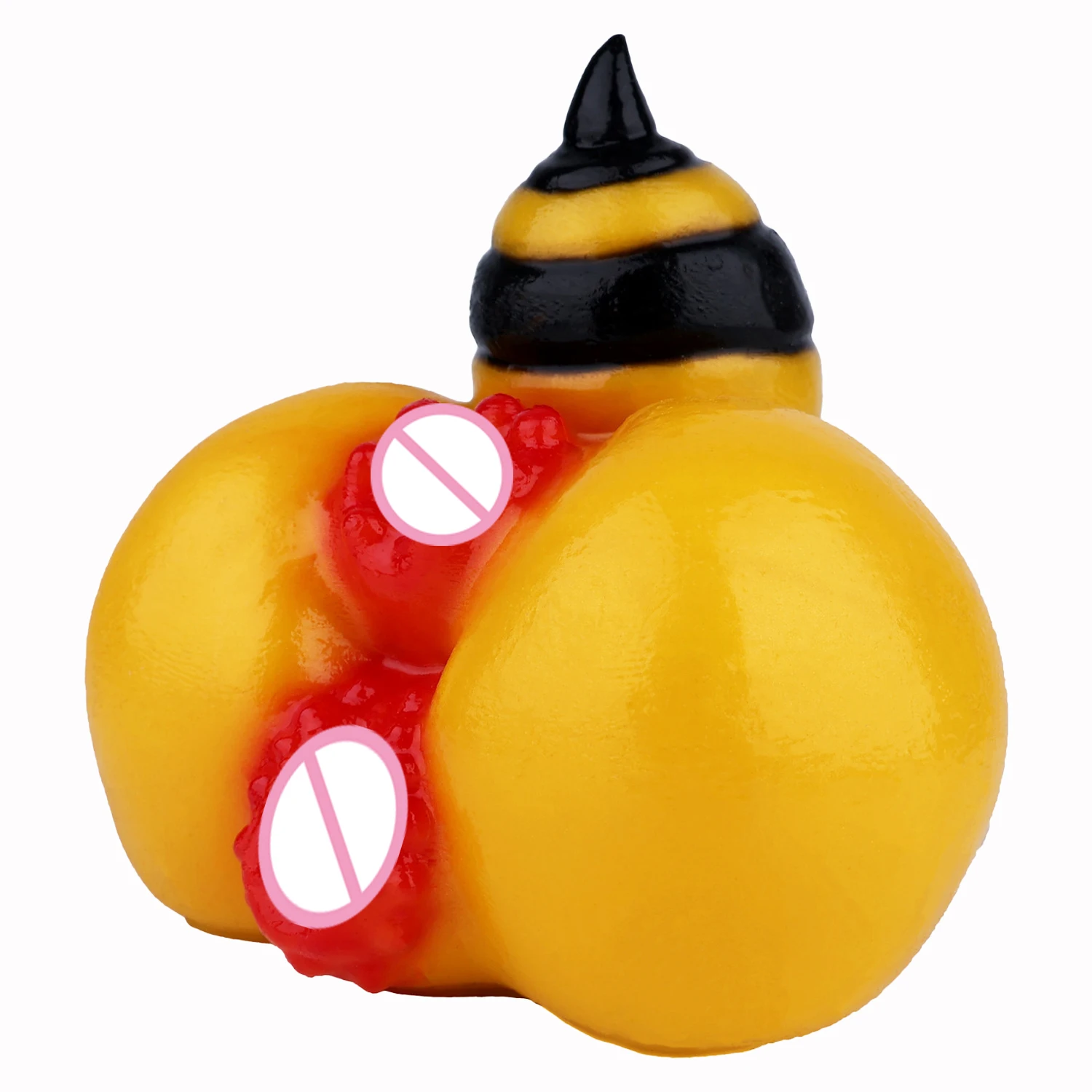 Bee Big Butt Body-safe Liquid Silicone Male Stroker Daul Channel Penis Stimulation Onahole Reusable Male Private Intimate Toy