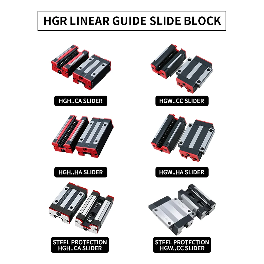 Linear Guide Rail Slider HGH15CA HGH20CA HGW15CC HGW20CC Slide Rail Bearing Block 1PC Wholesale CNC Parts