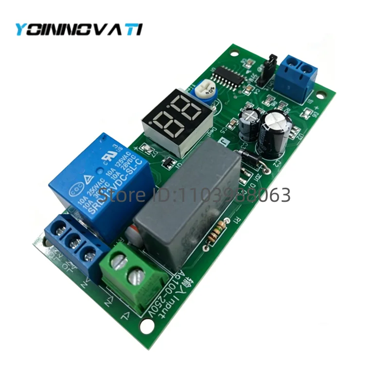 JK13 AC 220V Digital Delay Relay Module Delay Timer Switch Turn Off Board 0-9.9 S/Minutes Delay Relay Module Power Supply