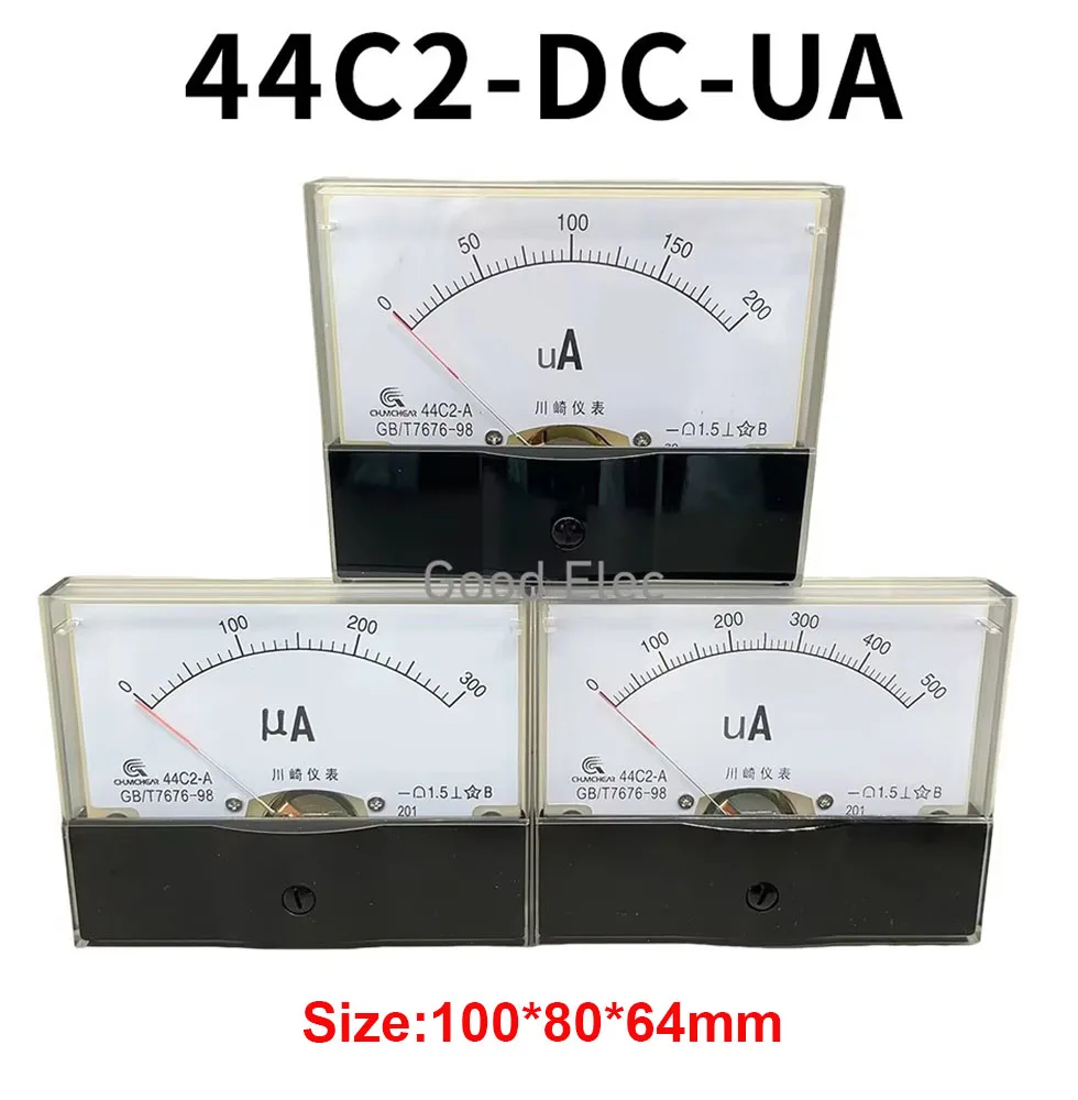 アナログパネルポインタータイプDC電流計,機械式メーター,44c2,DC,50ua,100ua,200ua,300ua,500ua