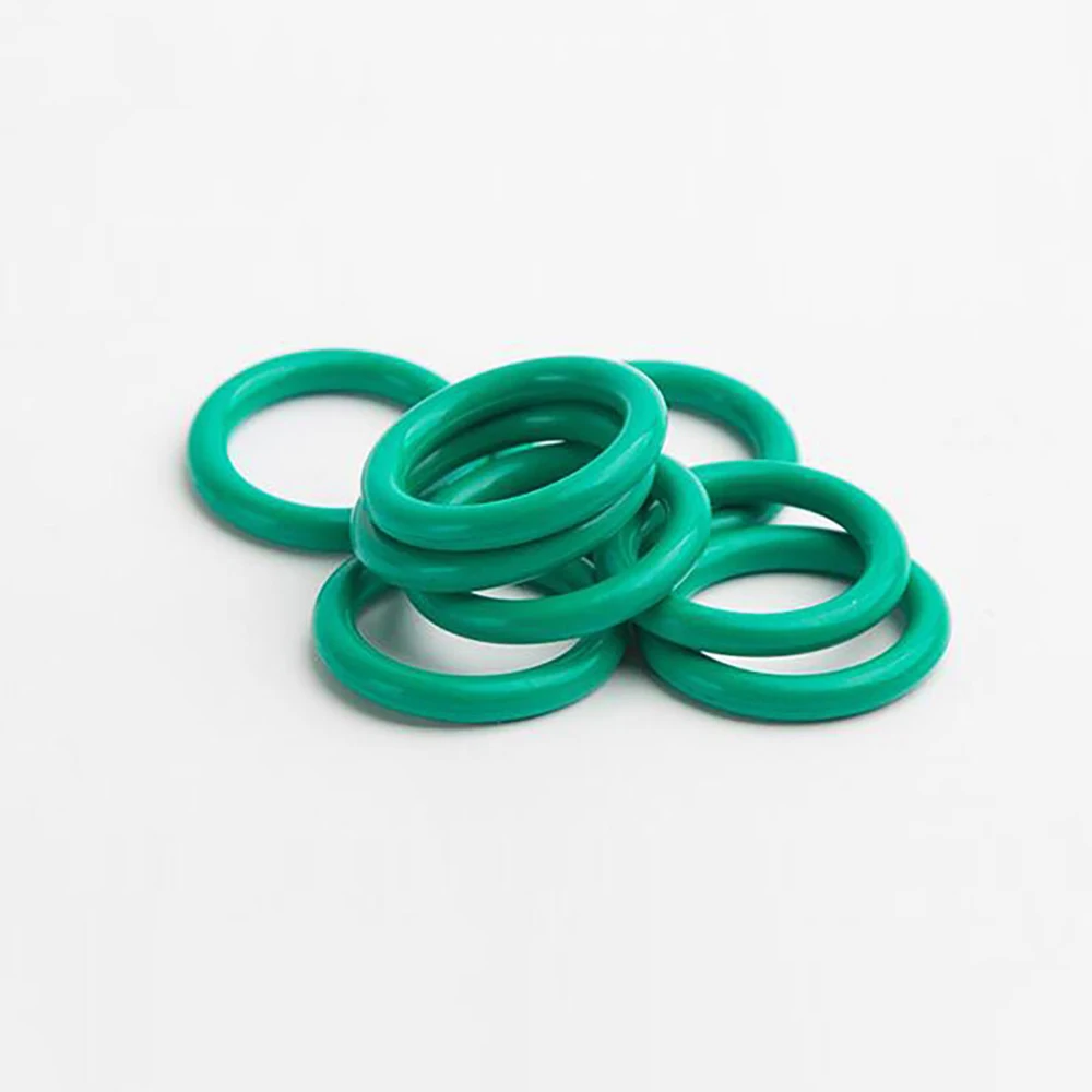 10-100Pcs Green FKM O-Ring Washer Faucet Plumbing Gaskets Thick CS 1mm OD 4mm-49mm Fluoro Rubber Oil Resistant Gasket Sealing