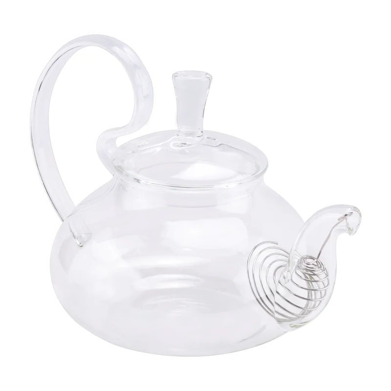 

Y42A-650Ml Heat Resistant High Handle Flower Coffee Glass Tea Pot Blooming Glass Teapot With Strainer
