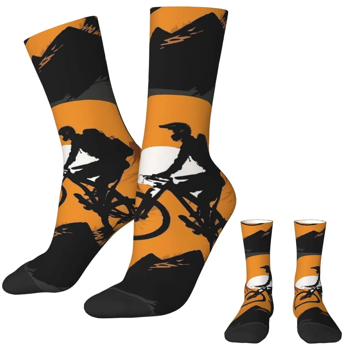 Medias de motorista de montaña para hombres y adultos, calcetines Retro de calidad, Calcetines estampados antibacterianos para exteriores, regalo de cumpleaños, Invierno