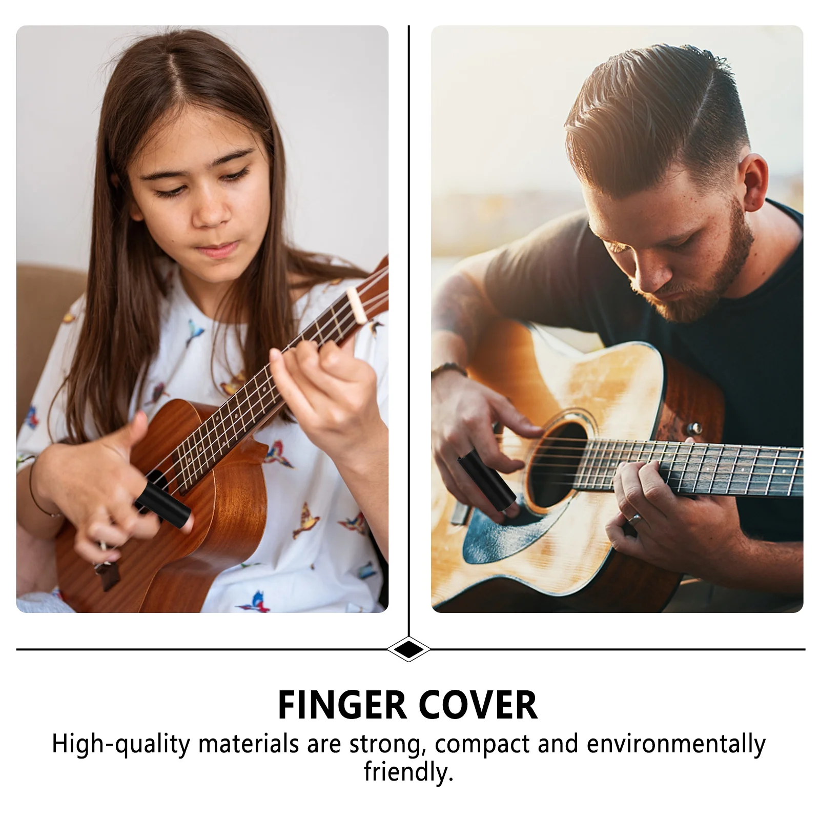 1 set di accessori per diapositive per chitarra portatili, uso liscio e sicuro, non danneggia il dito, eccellente intonazione, suono chiaro e luminoso