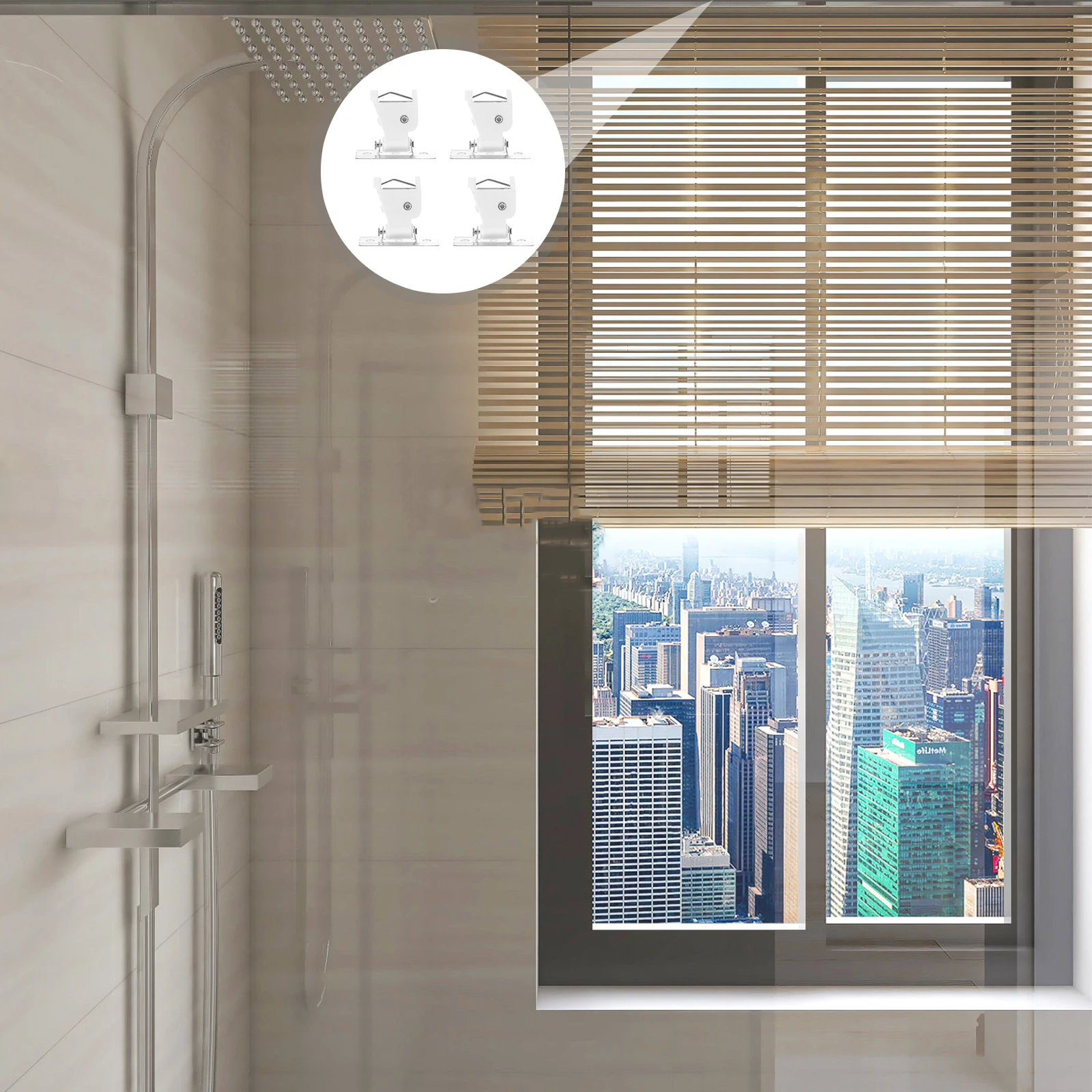 

4 Sets Curtain Cord Lock Replaceable Window Blinds Locks Home Bamboo Rods Plastic Iron Suitable Bedrooms Offices