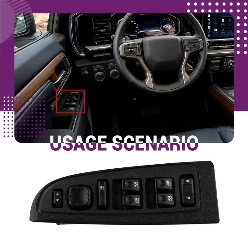 

AUTO 15883323 Driver Side Master Power Window Switch For Chevy GMC Cadillac Models 2003-2007 Escalade, Avalanche, Silverado