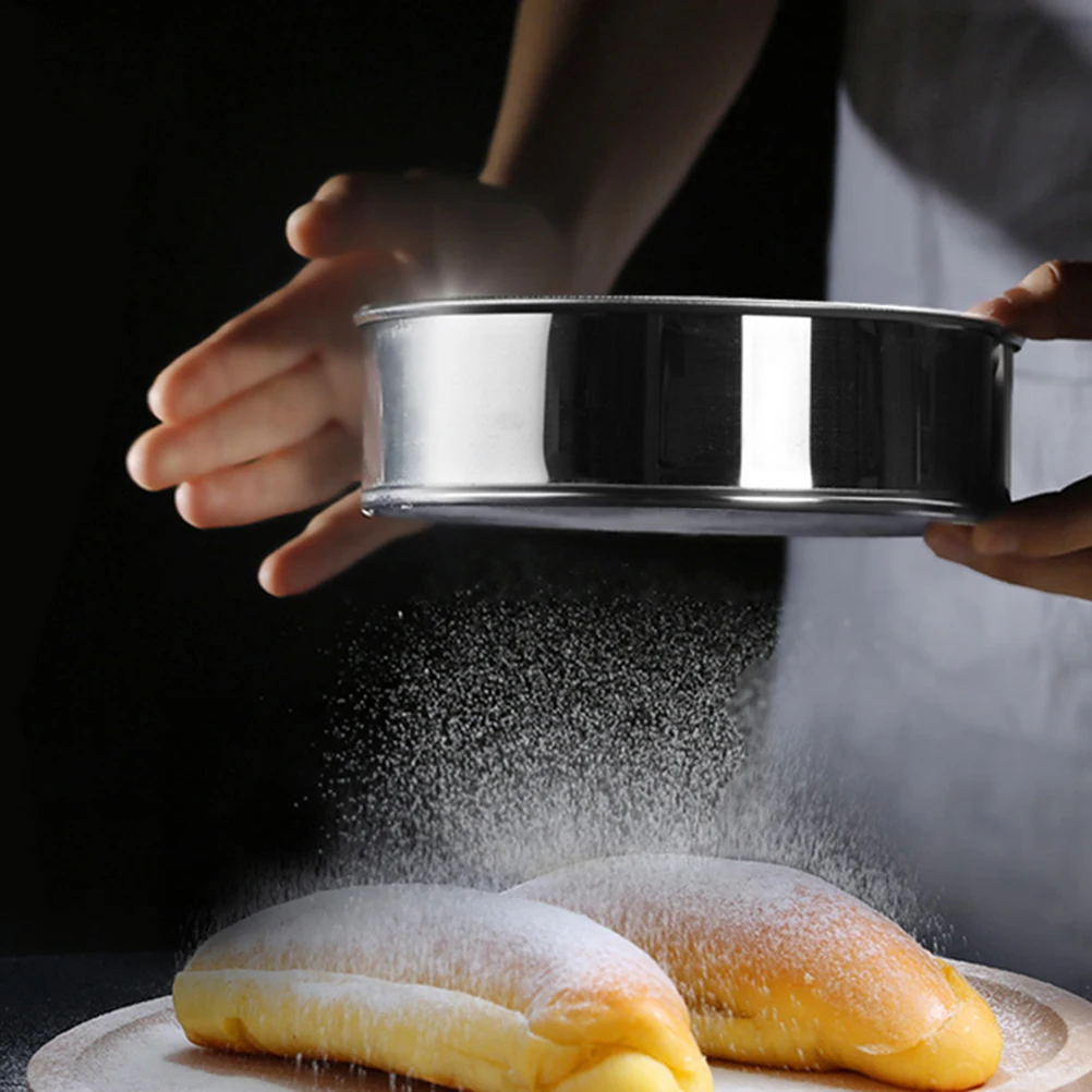 

3pcs Stainless Steel Flour Sieve Fine Mesh Strainer Baking Accessories Sifter Powder Filter Cake Pizza Cookie Tool