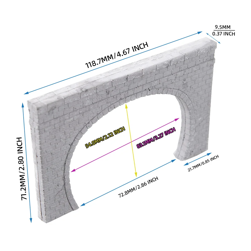 1 ชุด N Scale Miniature รถไฟอุโมงค์ 1:150 อุโมงค์พอร์ทัลอุโมงค์ Portale สําหรับรถไฟรถไฟ/Sandtable ภูมิทัศน์/Diorama