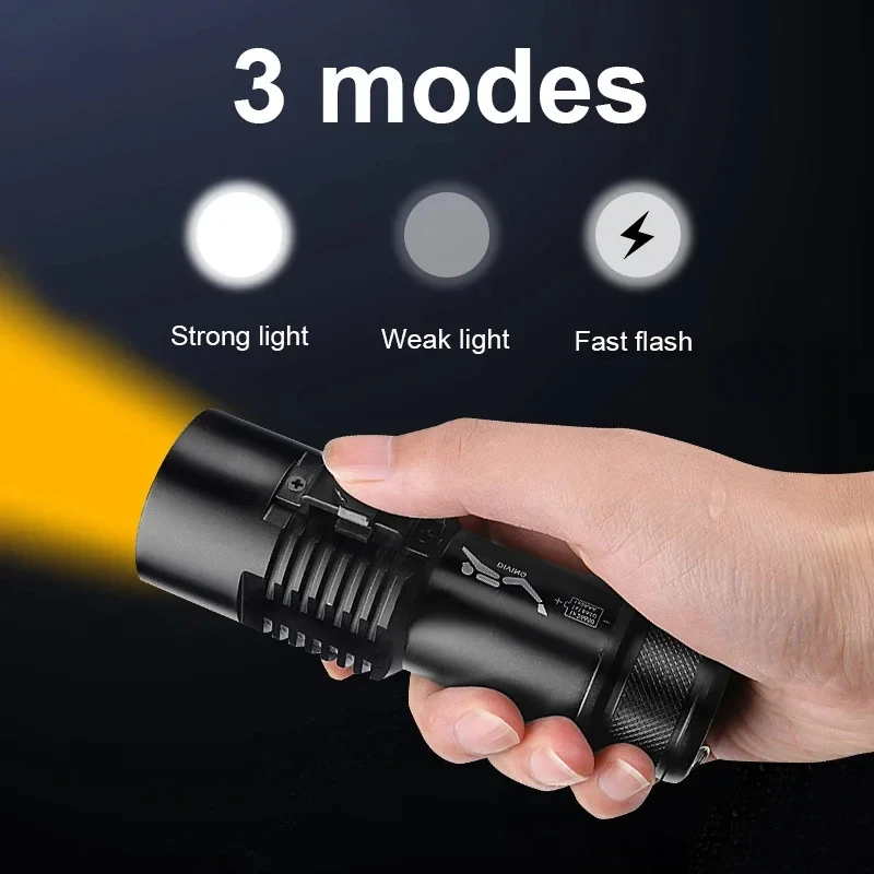 Powerful XHP70 LED Diving Flashlight Professional Underwater Torch IPX8 Waterproof Lamp Diving Lantern with Hand Strap