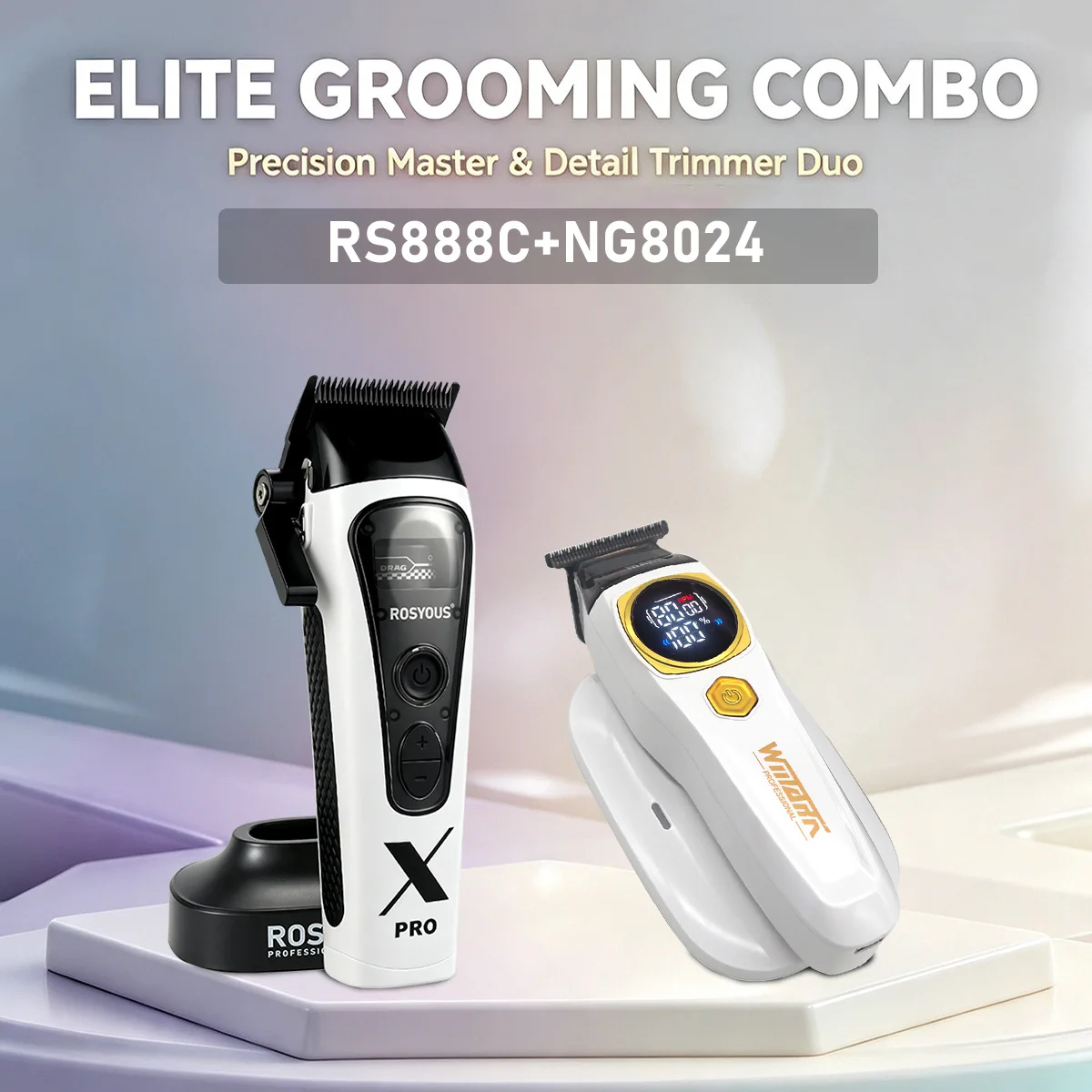 WMARK ROSYOUS Hair Clippers Men Professional Kit 8000RPM External Rotor Brushless Motor Hair Trimmer Machine NG-8204 RS-888C