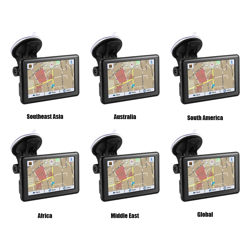 5 Inch Car GPS Navigator 128MB+4G HD TFT Touch Screen Portable Auto Satellite GPS Navigation FM Transmitter EU AU US Map