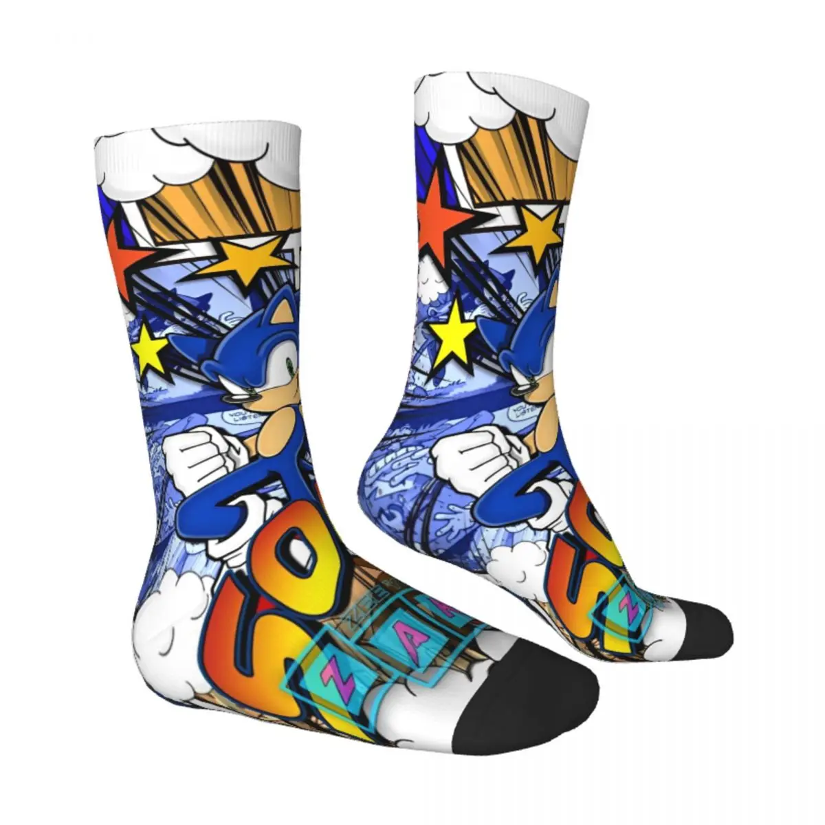 Men's Socks S-Sonic The Hedgehog Stockings Autumn Funny Soft Breathable Socks Graphic Climbing Non Skid Socks