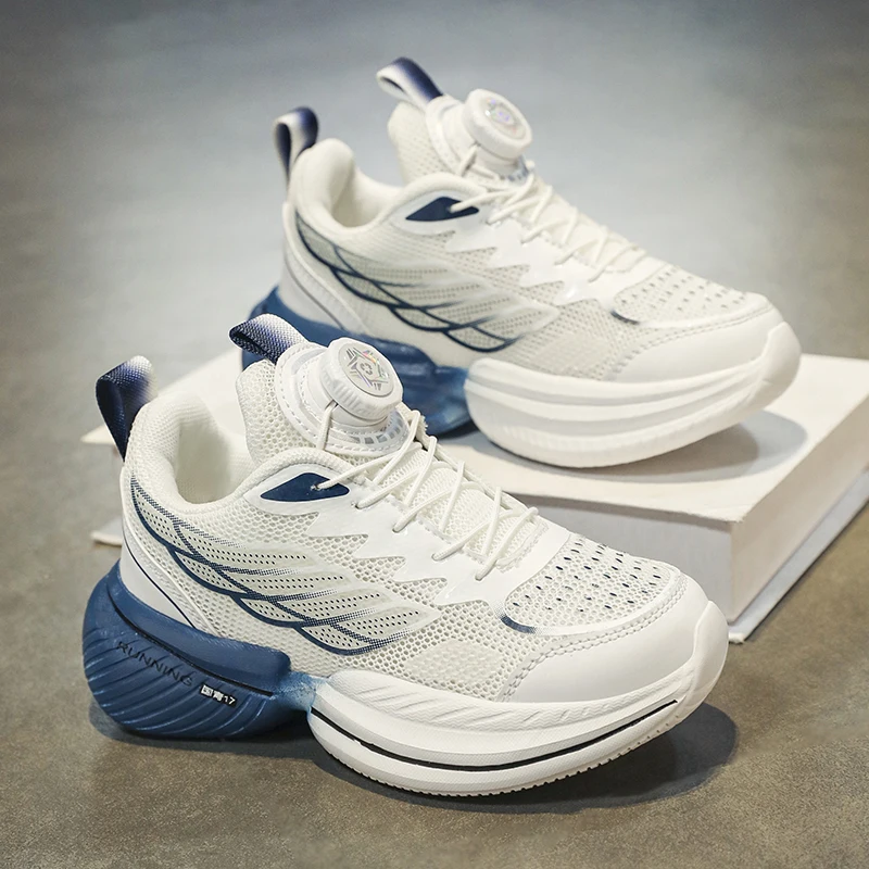 

Children Sports Shoes Trendy Mesh Breathe Lightweight Comfort Professional Running Shoes Flat Cushioned Tennis Shoes for Kids