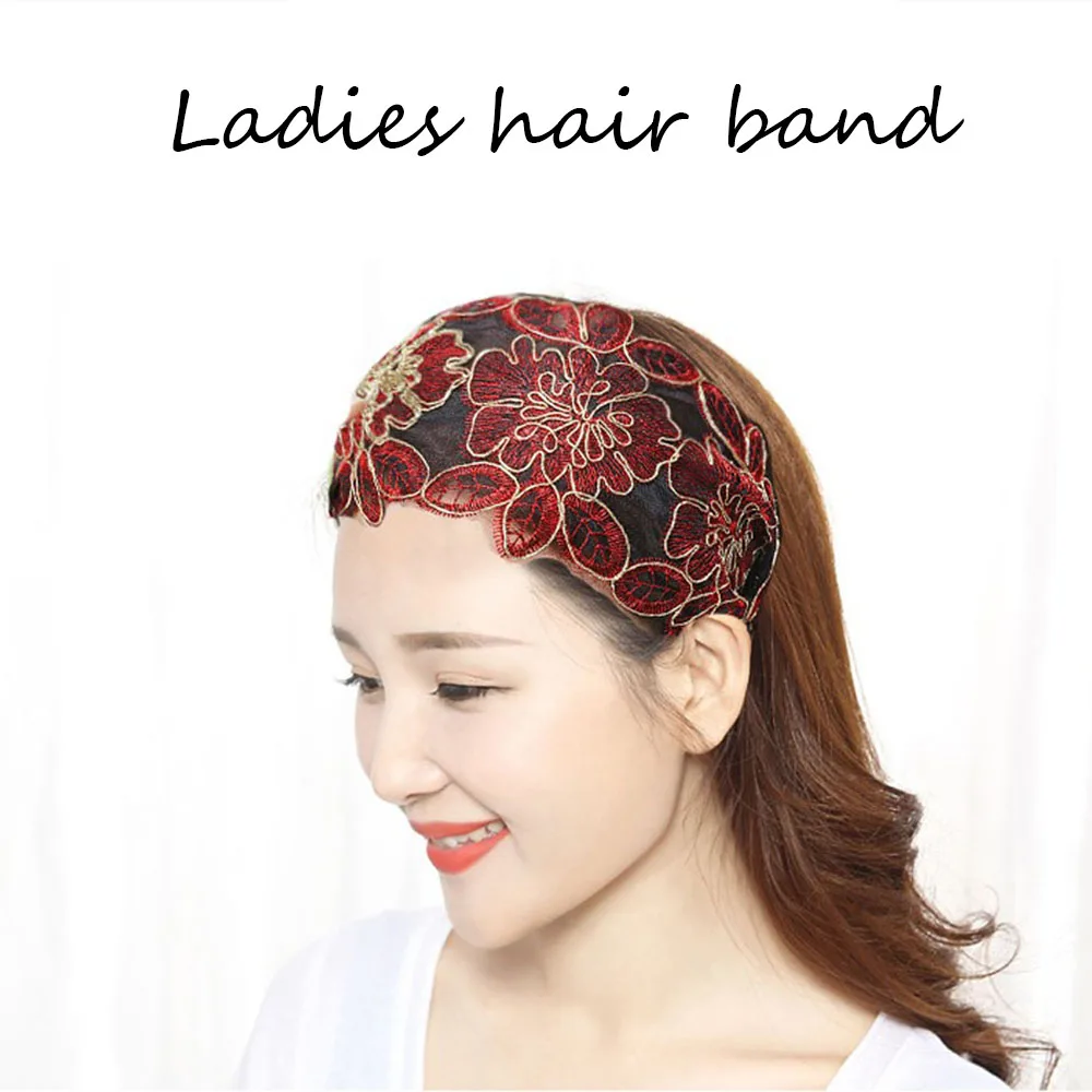 

Korean Summer Flower Broadside Non-slip Silk Headband Head Hoop Hair Bands Hair Accessories