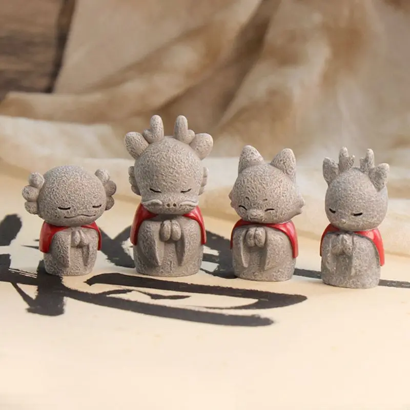 ديكور منضدية يابانية صغيرة على شكل حيوانات ديزانغ دارما شيبا إينو لطيف على شكل رسوم متحركة منظر طبيعي صغير مصنوع يدويًا لغرفة المعيشة #2