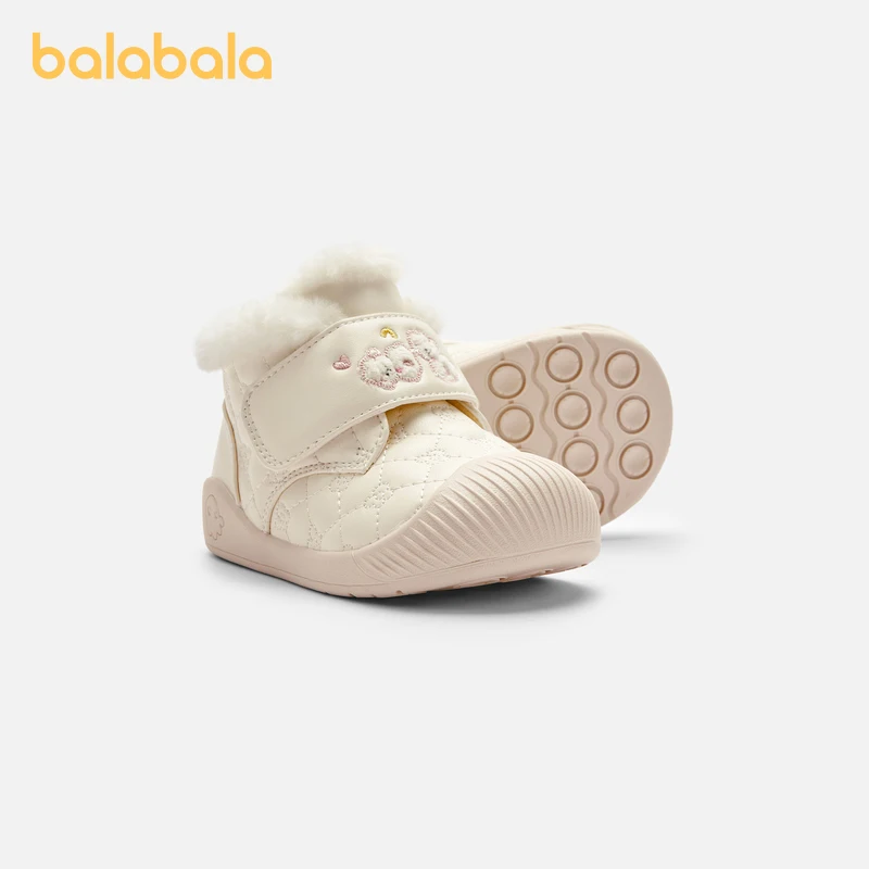 Balabala Stivali da neve per bambini Scarpe da passeggio per bambini a metà polpaccio Stivali da neve 2024 Inverno Nuovi stivali di cotone caldi