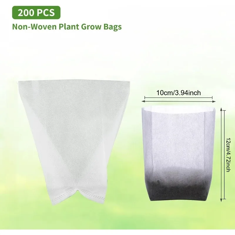 Water Permeable Breathable Non Woven Fabric Plant Grow Bags Reusable Seed Starting Containers For Vegetable Flower Seedling Cult view 4