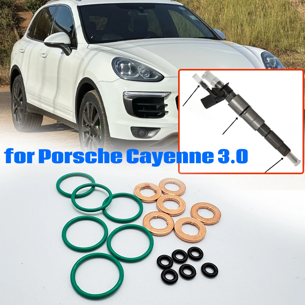 

1/2Set Fuel Injector Nozzle Copper Gasket O-ring Seal Kit for Porsche Cayenne 3.0 Engines Accessories Controls 059130119 Parts