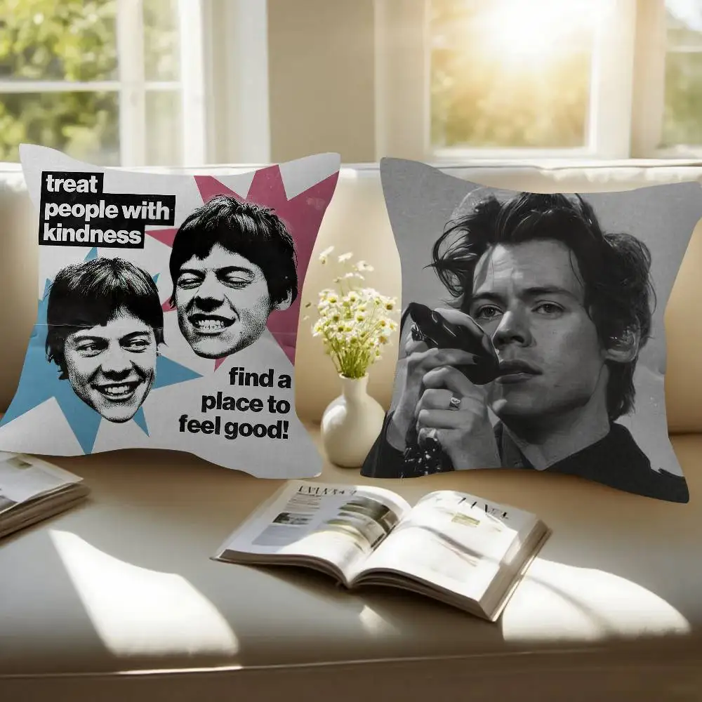 Singer harris styles Double-sided Printed pillow cover Short plush Suitable living rooms bedrooms sofas throw cushion cover