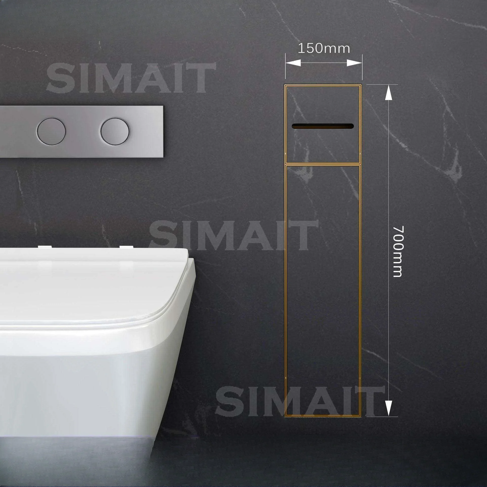 Concealed Bathroom Tissue Box & Toilet Brush Set | Recessed Wall Mount Holder for Hotel Apartment Bathroom Accessories