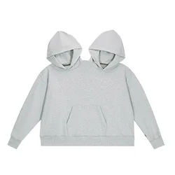 Mens Womens Two Person Ugly Hoodie Intimate  Loose Solid Sweatshirt One-Piece Couples Pullover Holiday Party Jumpers Tops