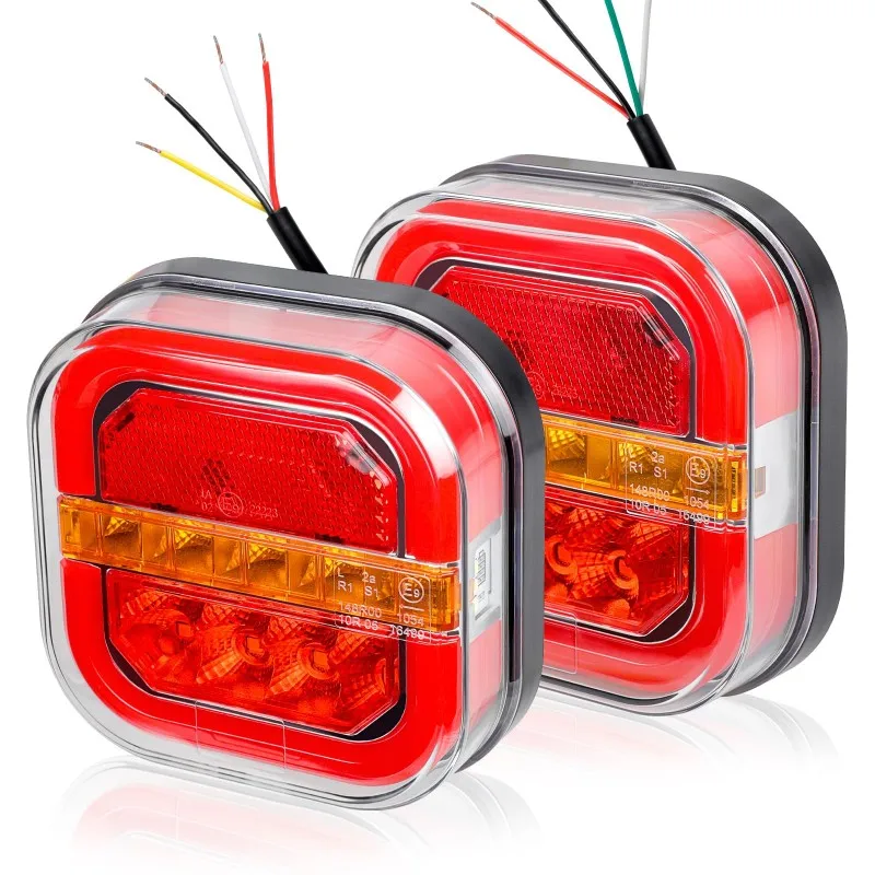 A30F-2Pcs LED Trailer Rear Lights Kit Super Bright High Lumens Universal Simple Installation Brake Lights Trailer Truck Taill