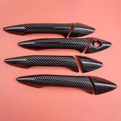 1 Set Car Carbon Fiber Style Outside Door Handle Covers Trims Fit For Hyundai Elantra Sedan 2011 2012 2013 2014 2015 2016