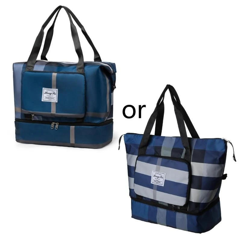 Duffle Bag with Shoes Compartment Foldable Travel Shoulder Bags Large Capacity