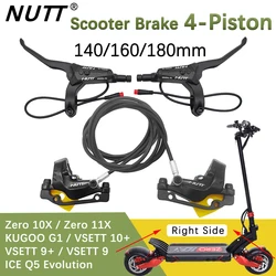 NUTT Scooter Électrique Frein Y-5 Hydraulique Disque Huile Frein 140 160 180 Rotor Pour A5-D ontari10X 11X KUGOO G1 VSETT 10 + 9 + 9 ICE Q5