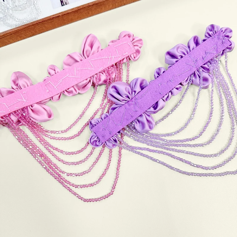 يدوية الصنع النسيج زهرة كريستال شرابات الكتف زهرة الترتر حبة بقع الخياطة الملابس فستان الزفاف DIY بها بنفسك الملحقات #2