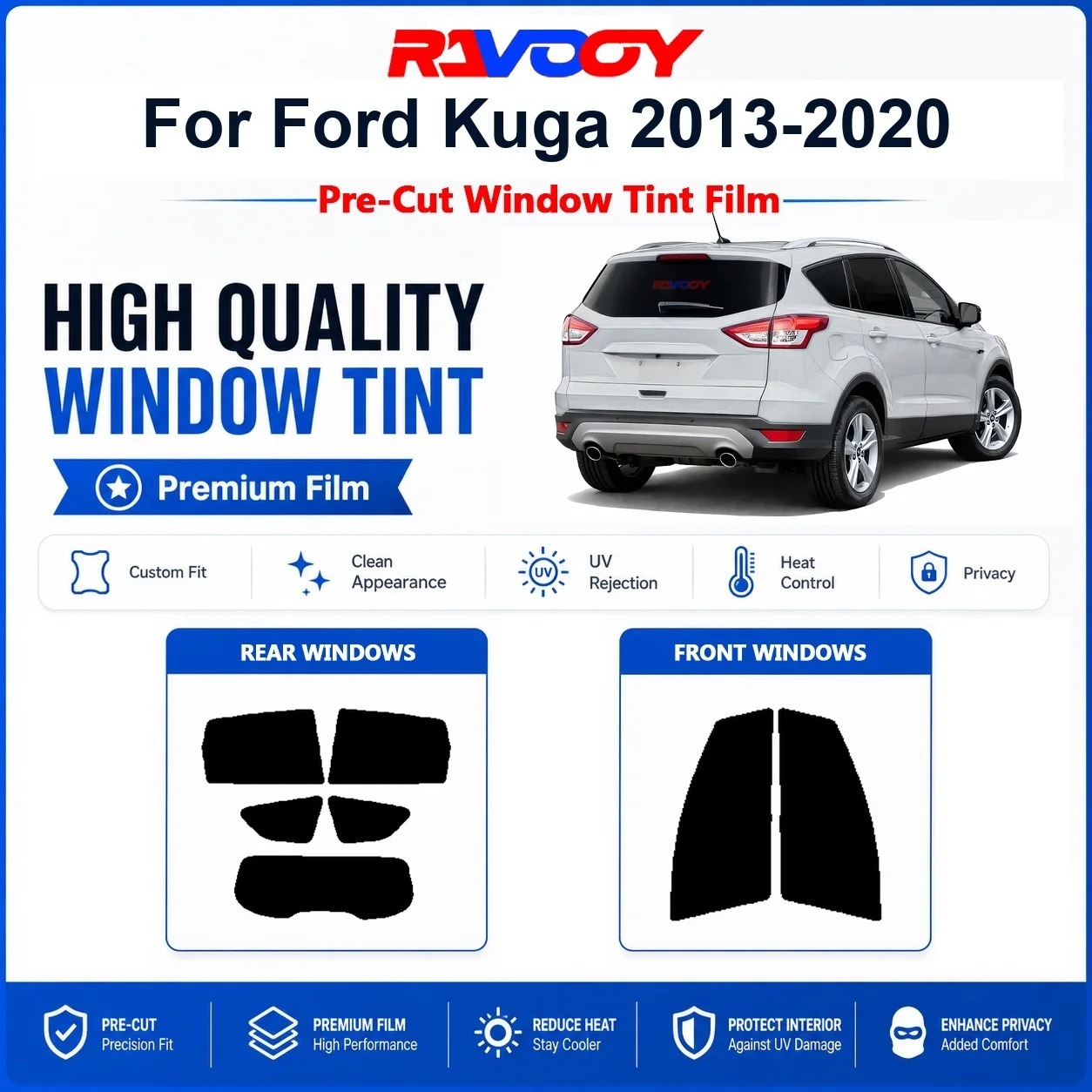 premium-pre-cut-window-tint-for-ford-kuga-2013-2020-front-rear-windows-uv-heat-rejection-privacy-film