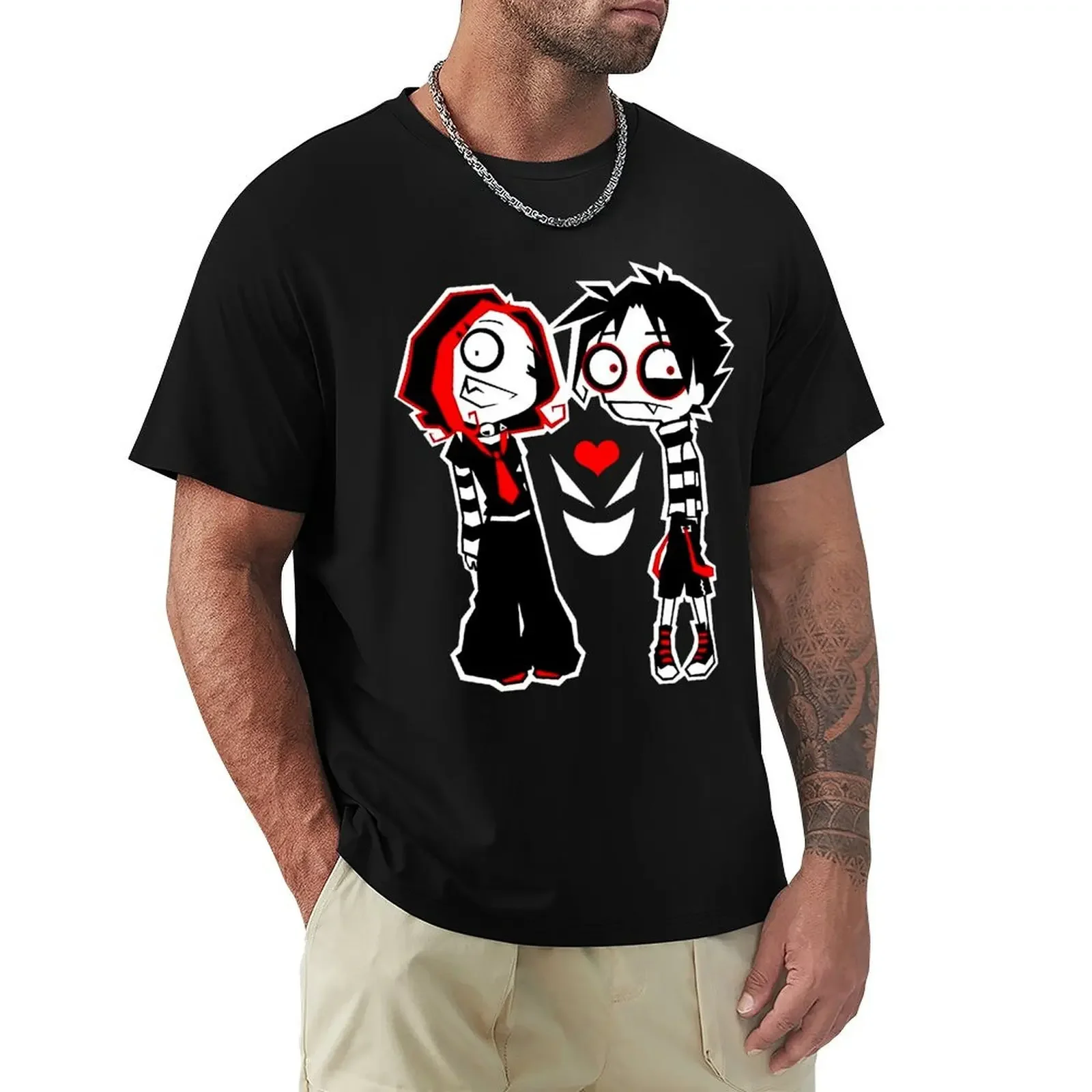 

Interesting Cartoon Emo T Shirt Harajuku Short Sleeve 100% Cotton Graphics Tshirt Top mens designer clothes new in tops & tees