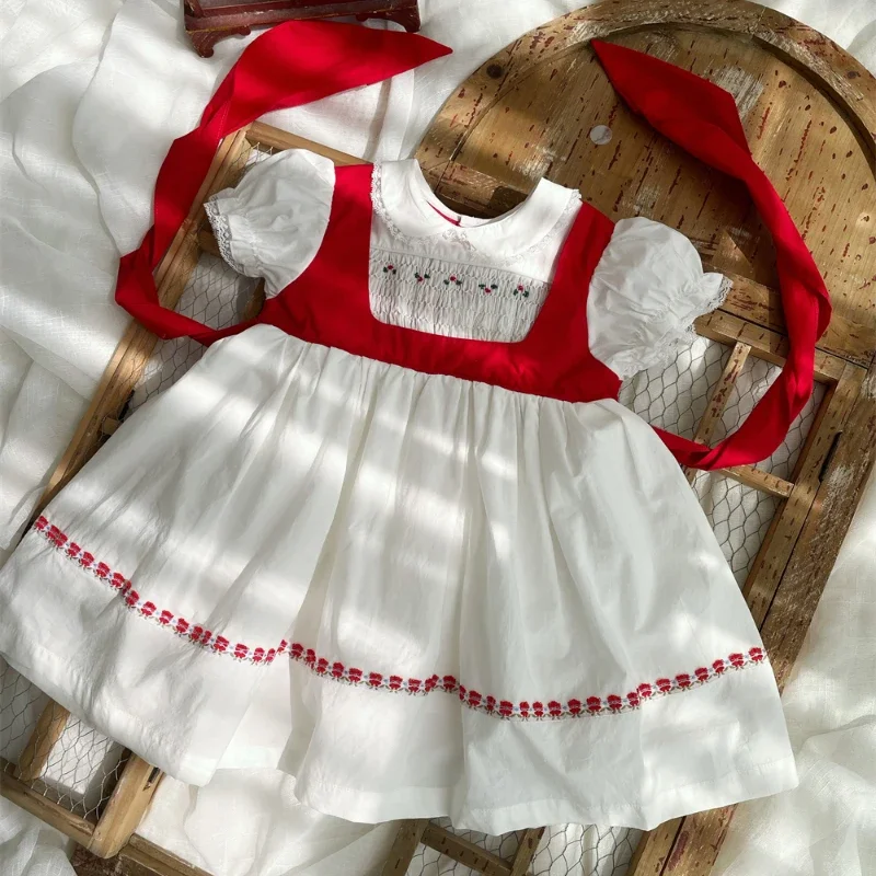 first-birthday-princess-smocked-kids-girl-children-infant-smocking-clothes-summer-matching-vintage-hand-made-with-bow-dresses