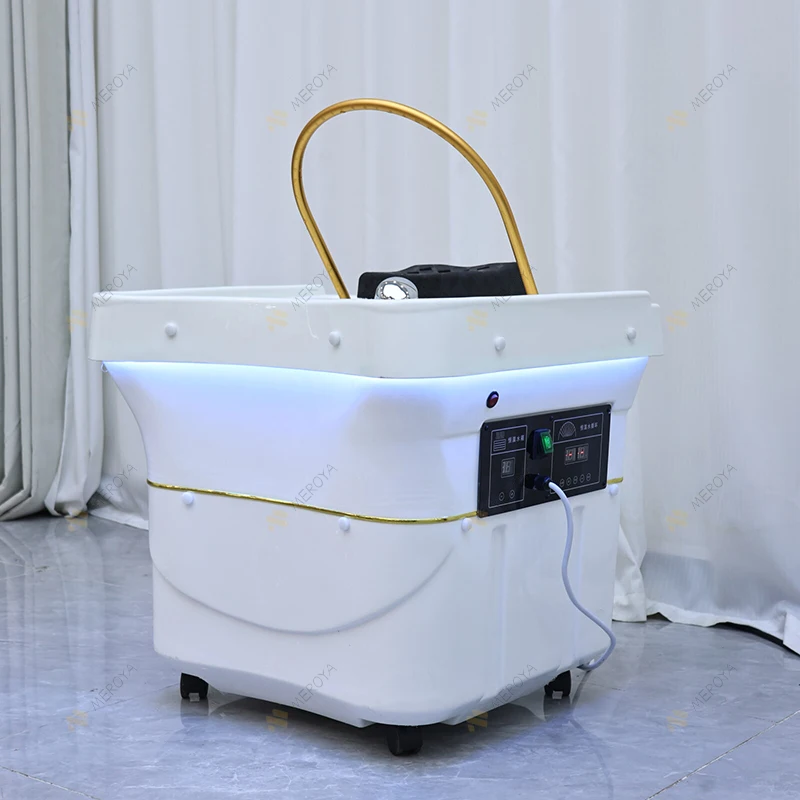 Hair Spa Equipment Portable Head Spa Sink Washing Basin Set Multifunction Modern Fumigation Shampoo Sink with Water Circulation